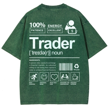 Trader Unisex Fit Washed T-Shirt
