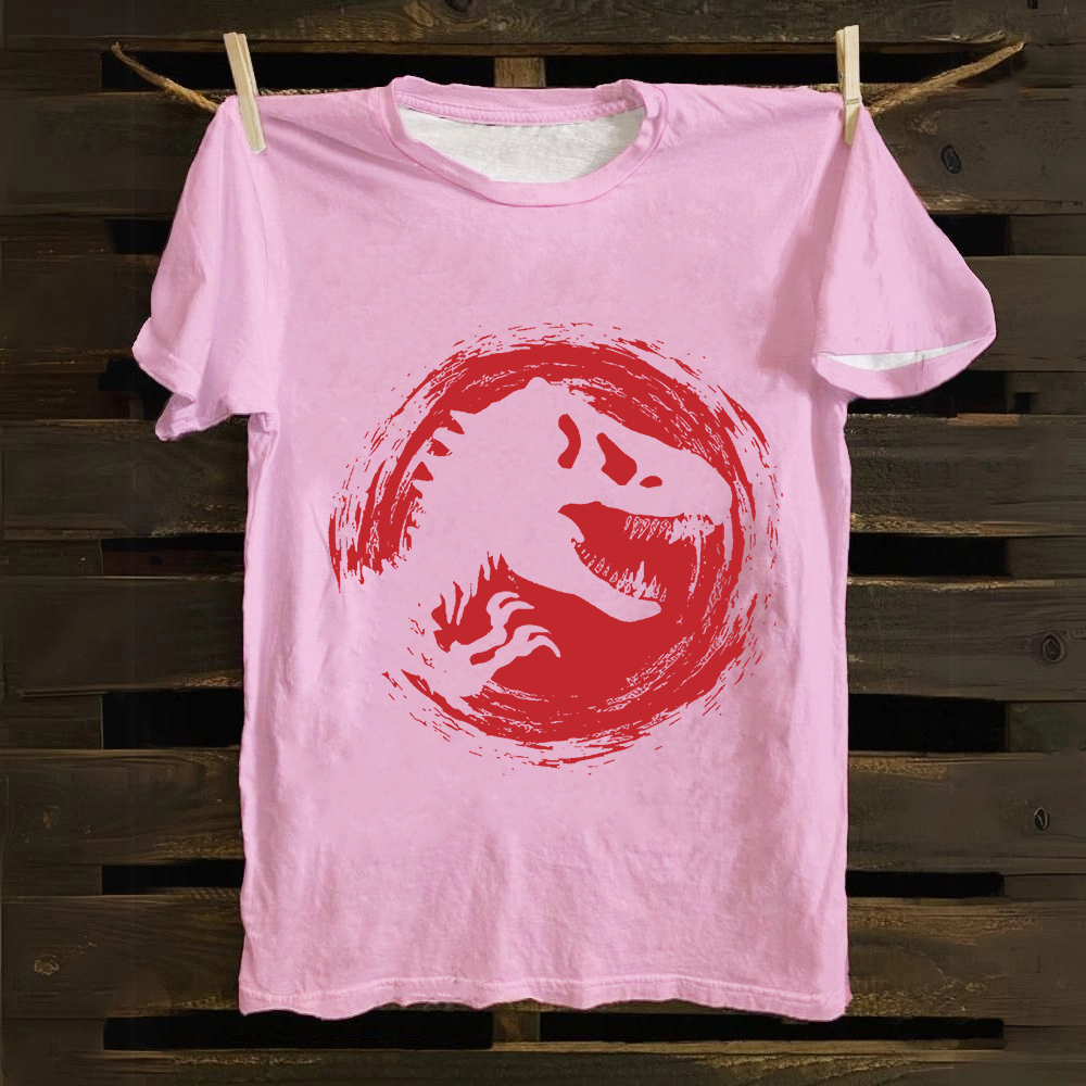 Unisex Vintage Cotton Jurassic World Red Logo  T-Shirt