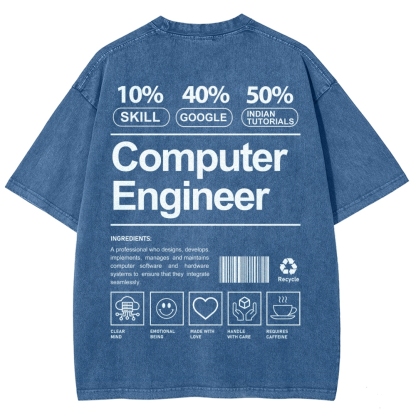 Computer Engineer Unisex Fit Washed T-Shirt