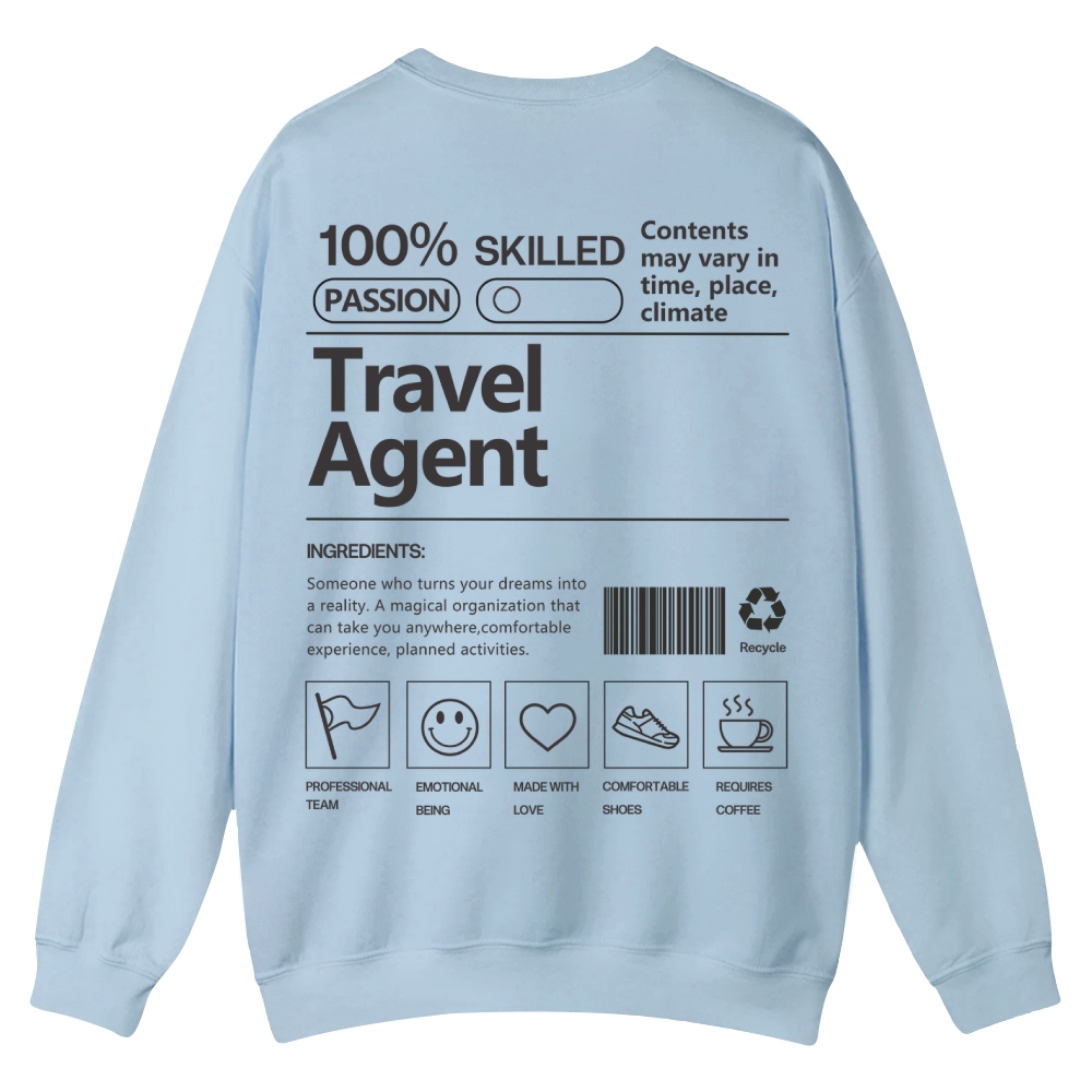 Travel Agent Casual Crewneck Sweatshirt