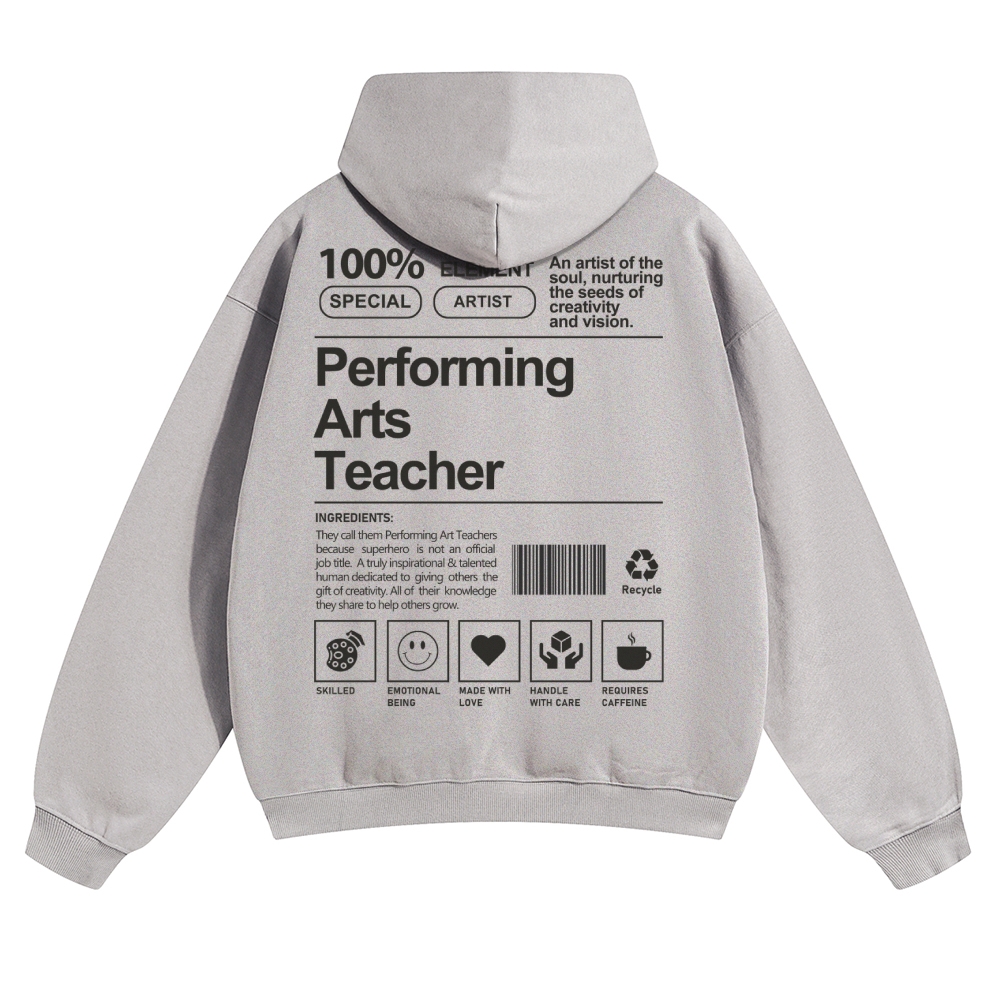 Performing Arts Teacher Solid Color Hoodie