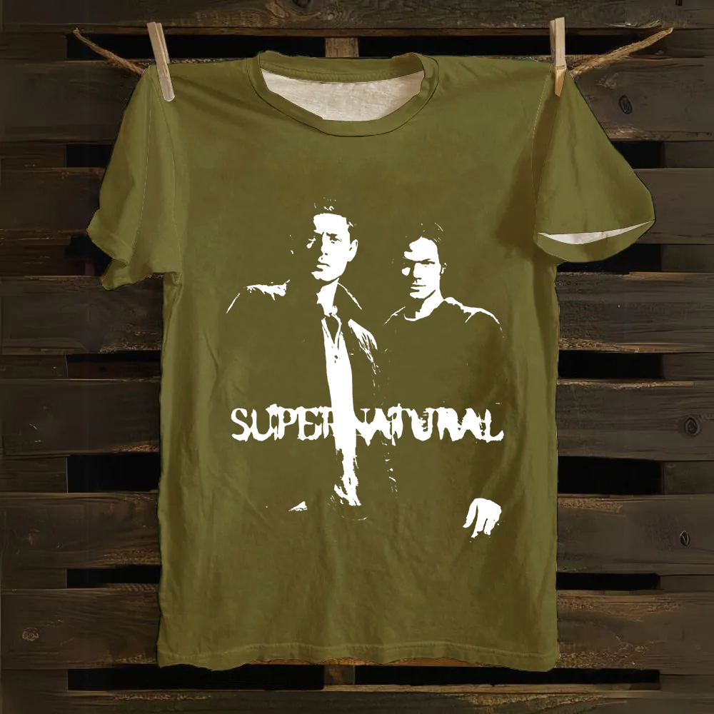Unisex Vintage  Supernatural TV show Cotton T-Shirt