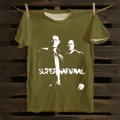 Unisex Vintage  Supernatural TV show Cotton T-Shirt