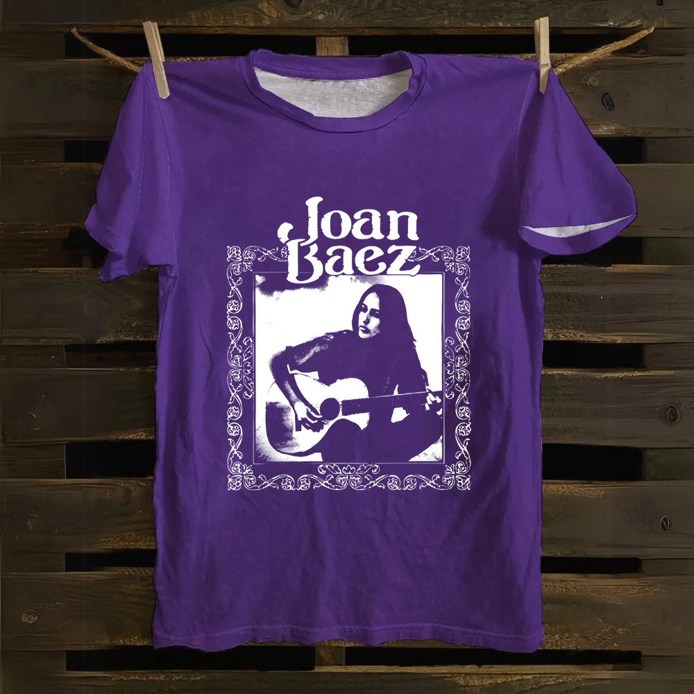 Unisex Vintage Joan Baez Singer Cotton T-Shirt