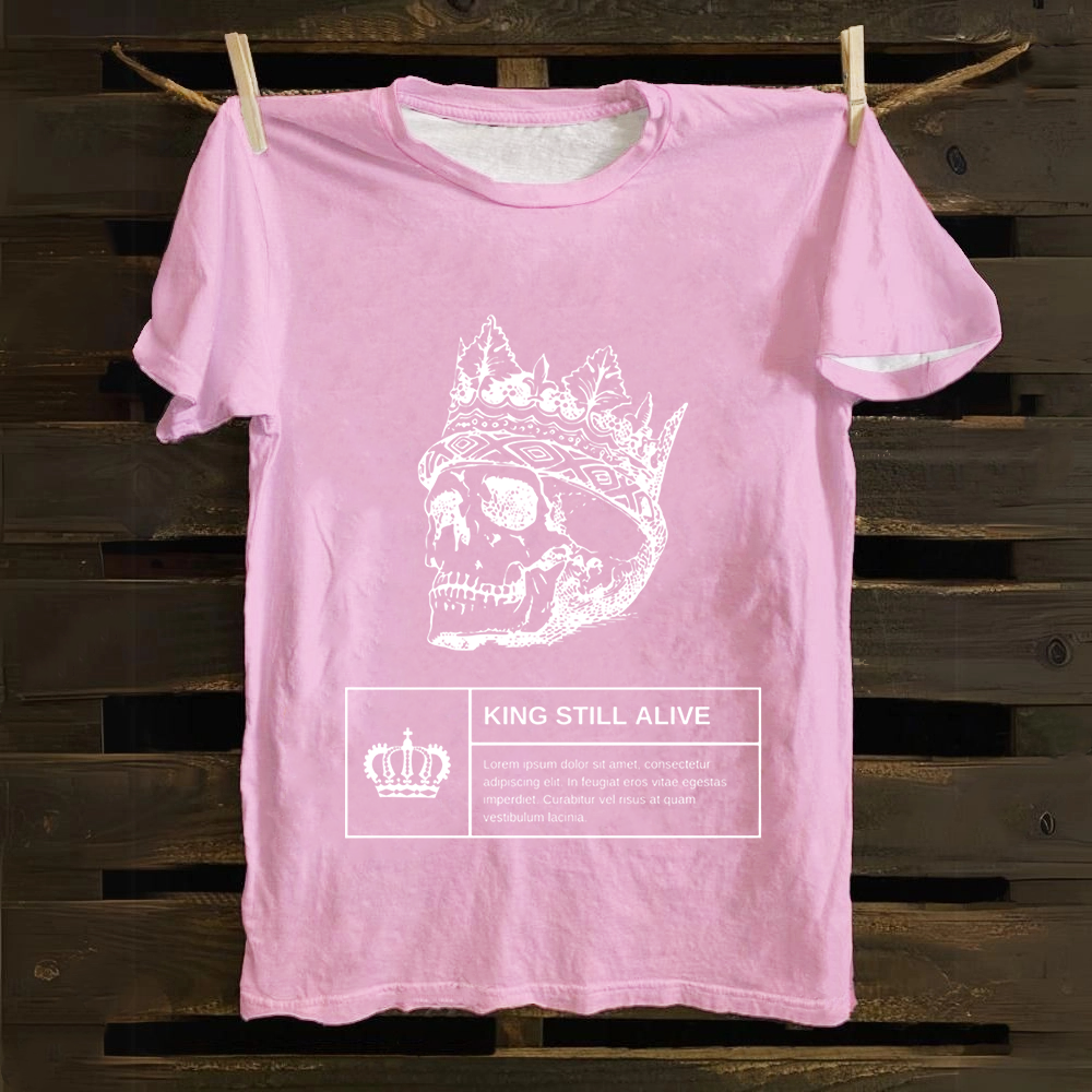 Unisex Vintage Horror Themed Skull Head Cotton T-Shirt