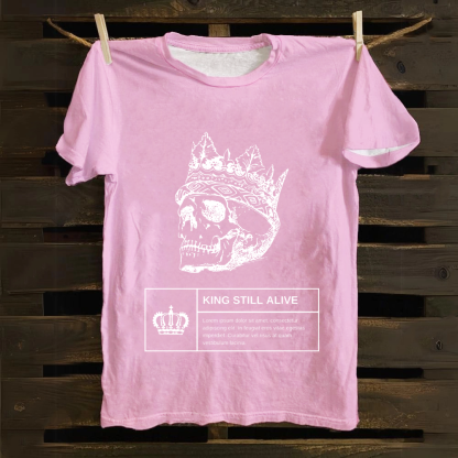 Unisex Vintage Horror Themed Skull Head Cotton T-Shirt