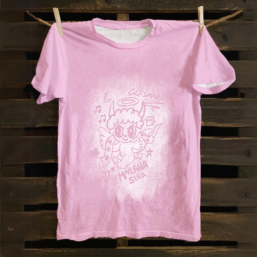 Unisex Vintage Angel Graphic Cotton T-Shirt