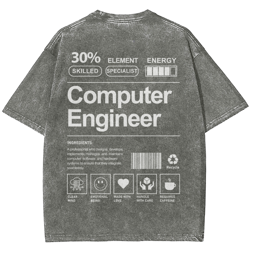 Computer Engineer Unisex Fit Washed T-Shirt