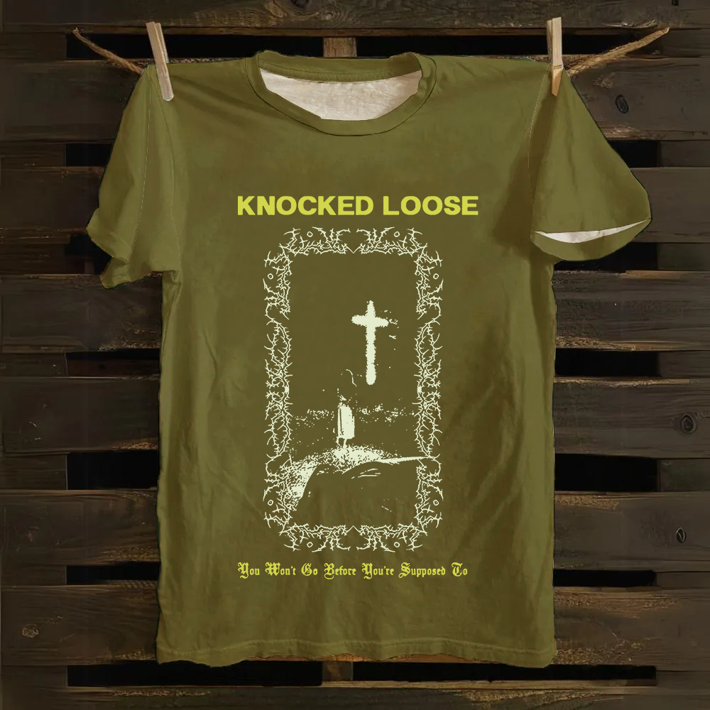 Unisex Vintage Cotton Knocked Loose Band T-Shirt