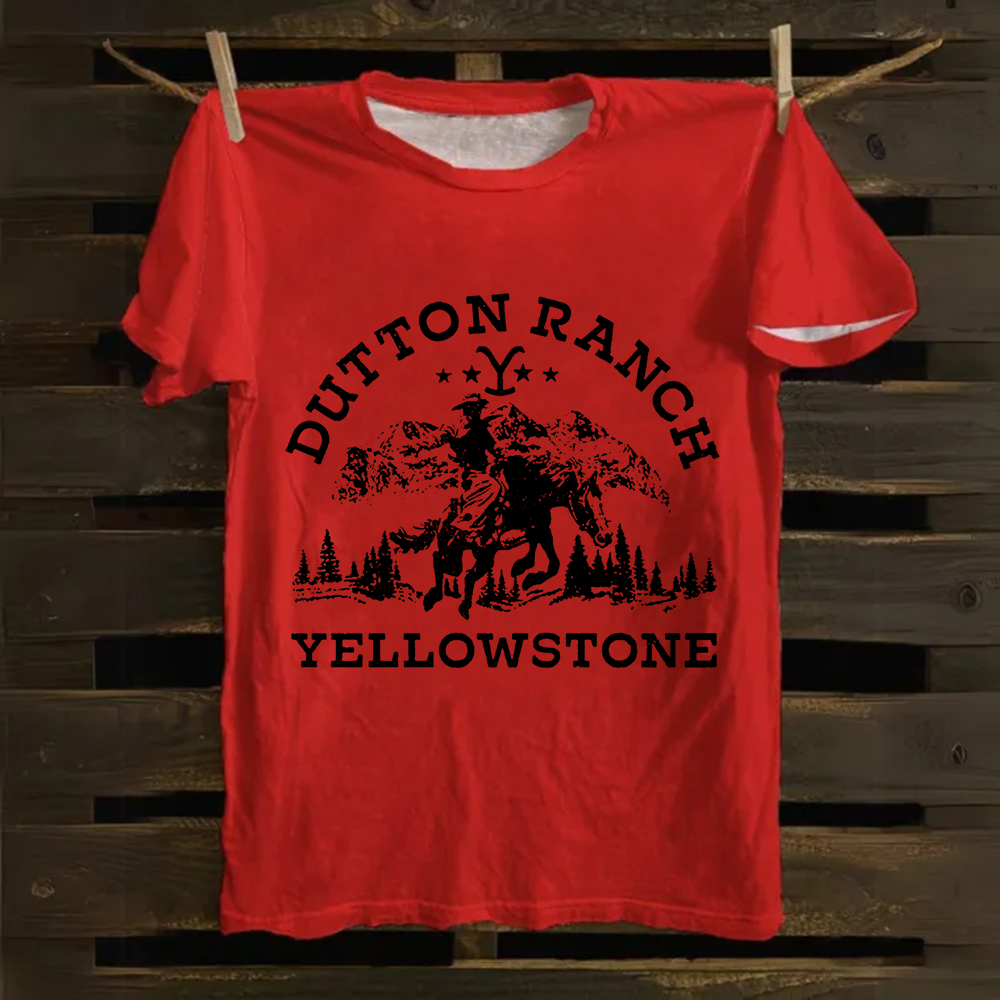 Unisex Vintage Yellowstone TV Series Casual Printed Cotton T-Shirt