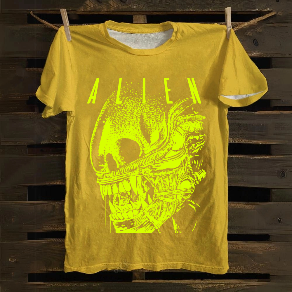 Unisex Vintage Cotton Alien Movie Poster Print T-Shirt