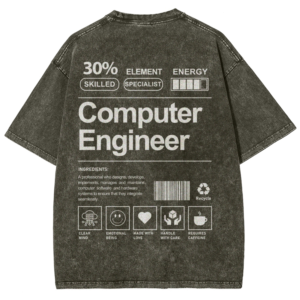 Computer Engineer Unisex Fit Washed T-Shirt