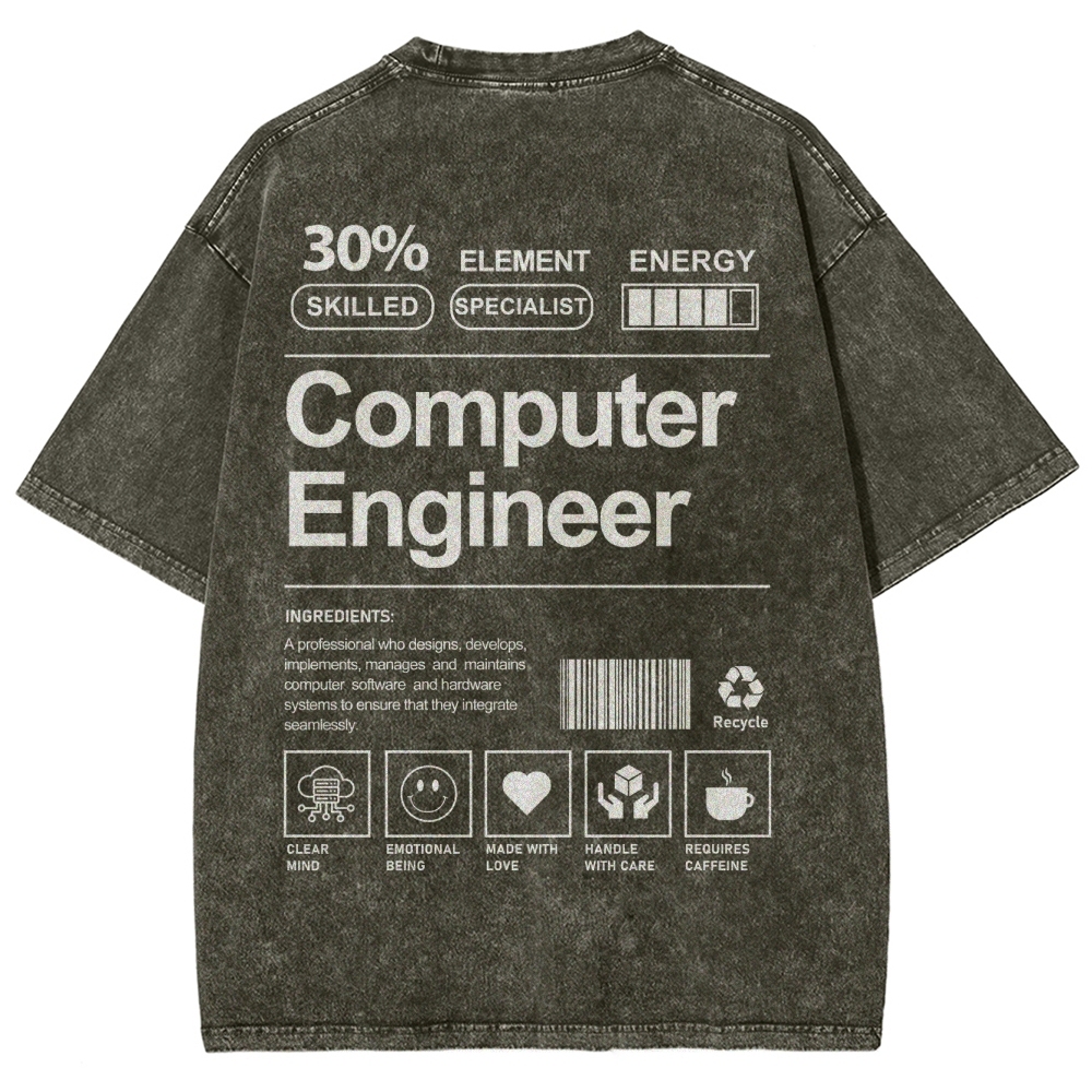Computer Engineer Unisex Fit Washed T-Shirt