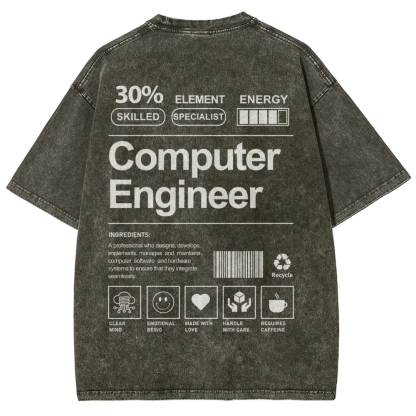 Computer Engineer Unisex Fit Washed T-Shirt