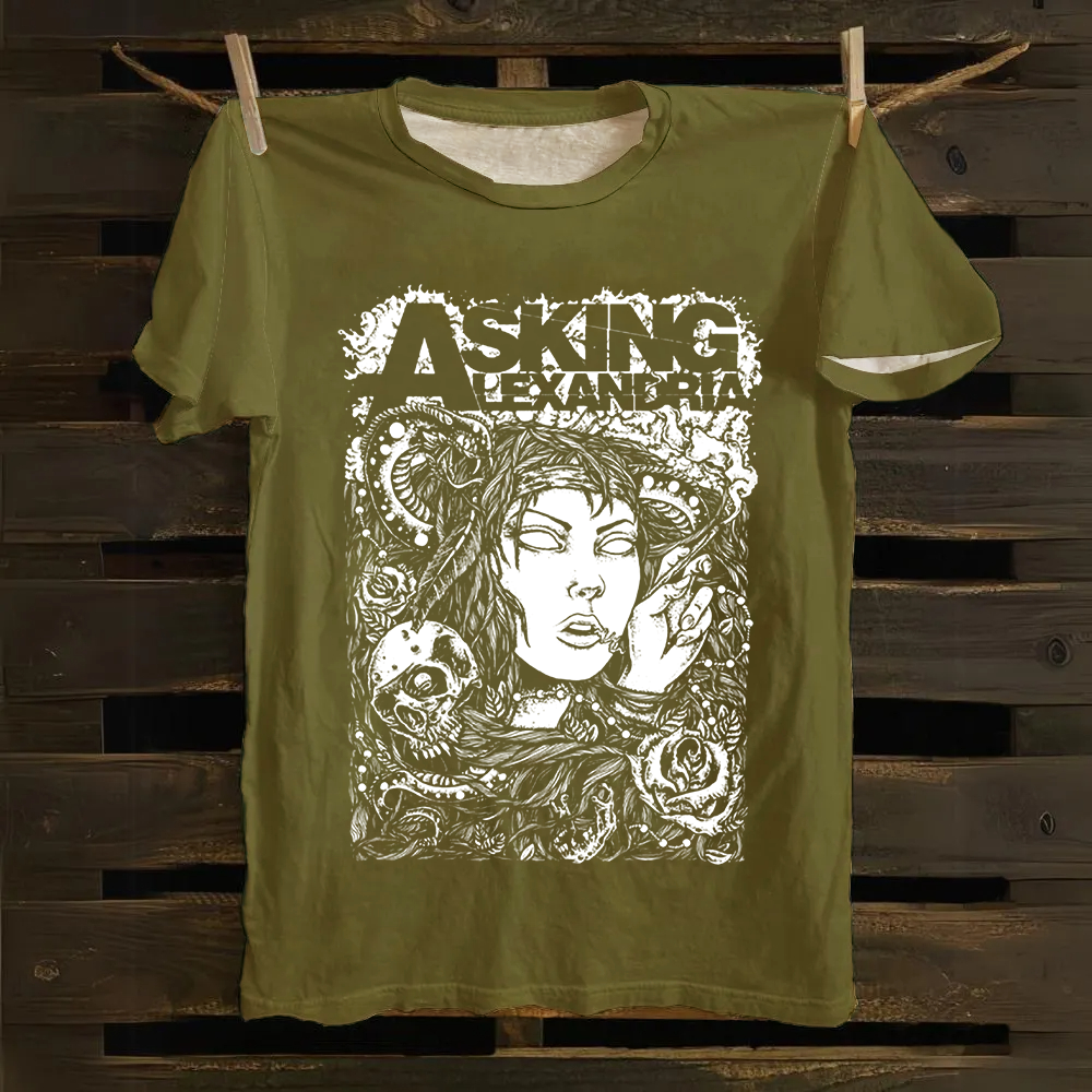 Unisex Vintage  Asking Alexandria Band  Cotton T-Shirt