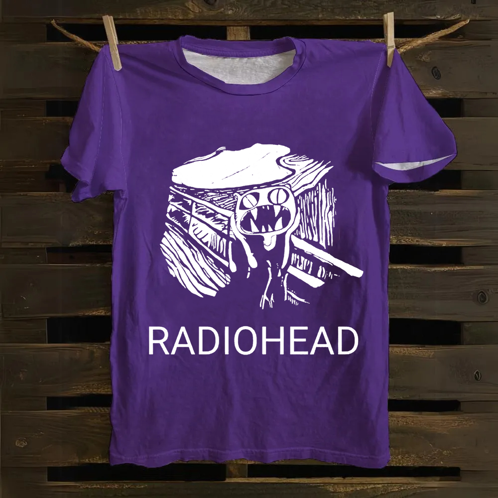 Unisex Vintage  Radiohead Band  Cotton T-Shirt