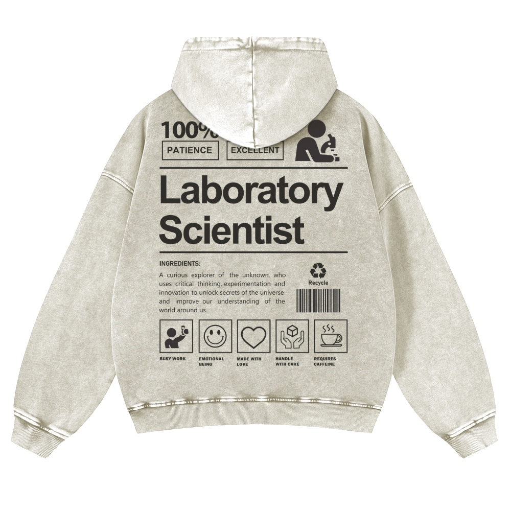 Laboratory Scientist Casual Washed Hoodie