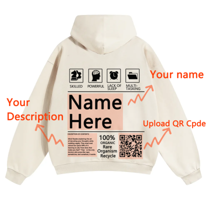 QR Code Customized Unisex Solid Hoodie