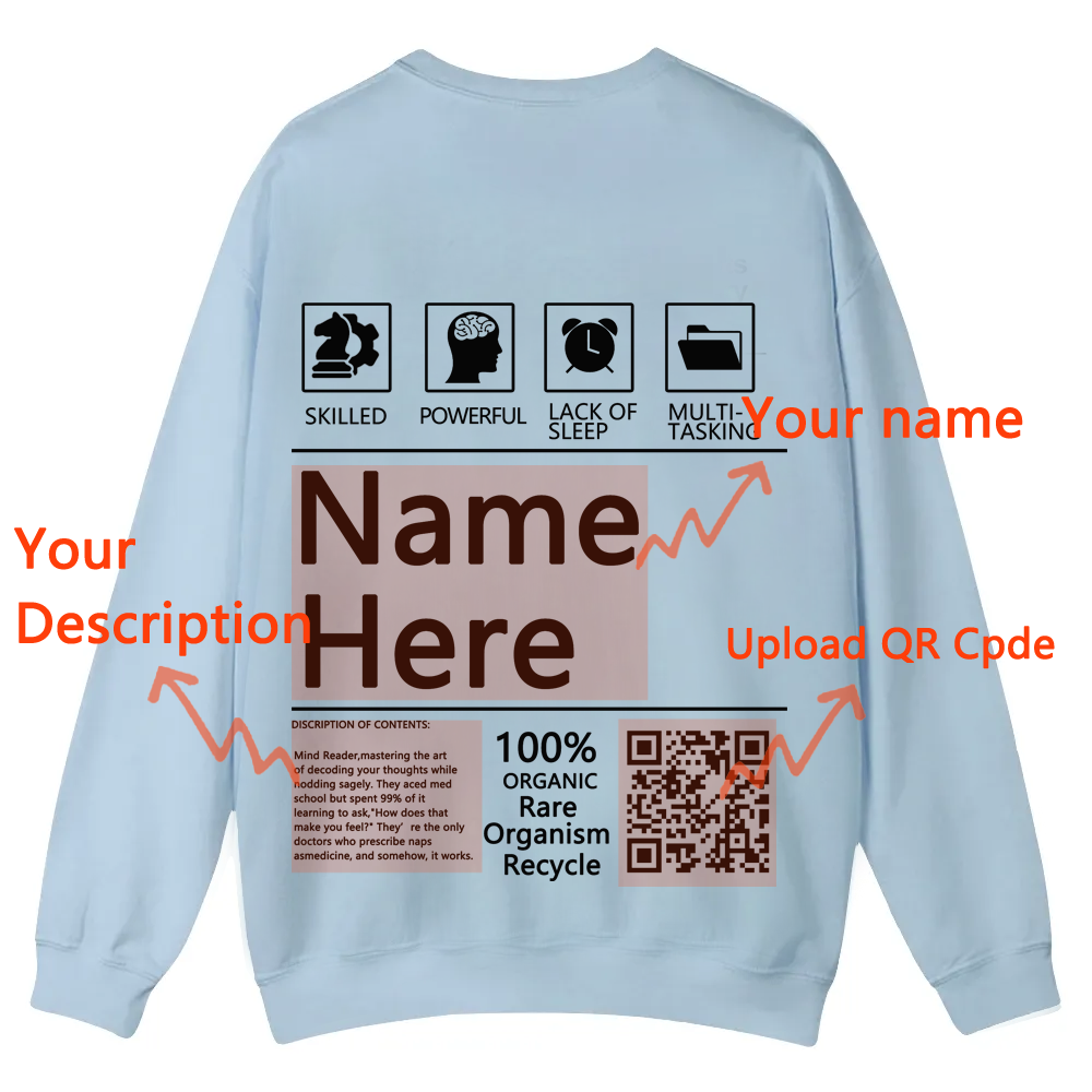 QR Code Customized Unisex Crew Sweatshirt