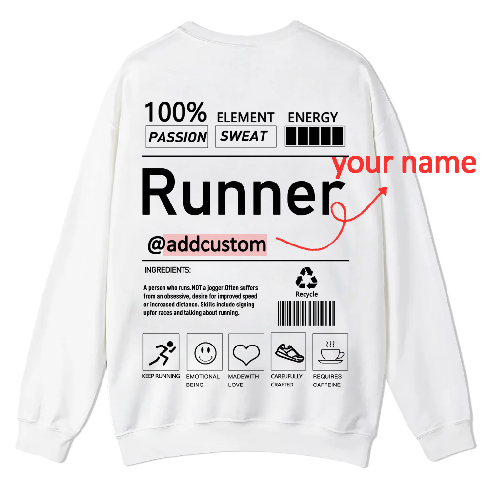 Addcustom Runner Casual Crewneck Sweatshirt
