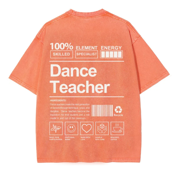 Dance Teacher Unisex Fit Washed T-Shirt wearishow