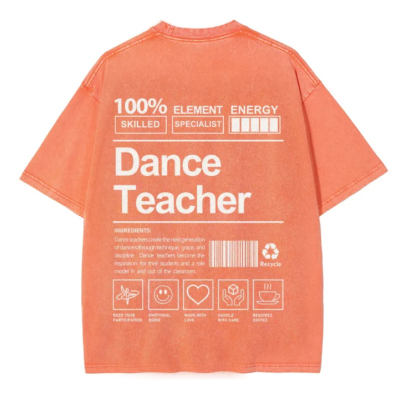 Dance Teacher Unisex Fit Washed T-Shirt wearishow