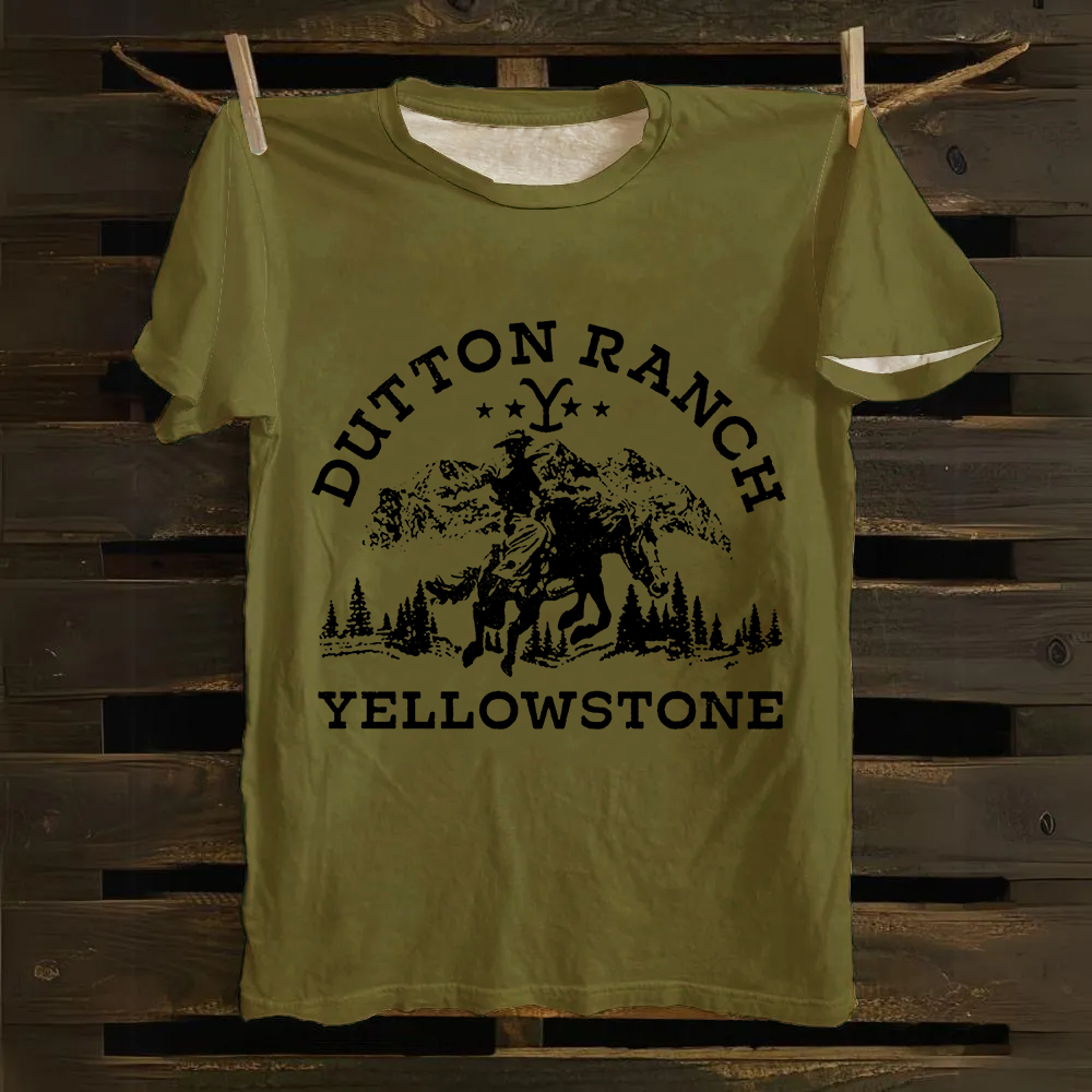 Unisex Vintage Yellowstone TV Series Casual Printed Cotton T-Shirt