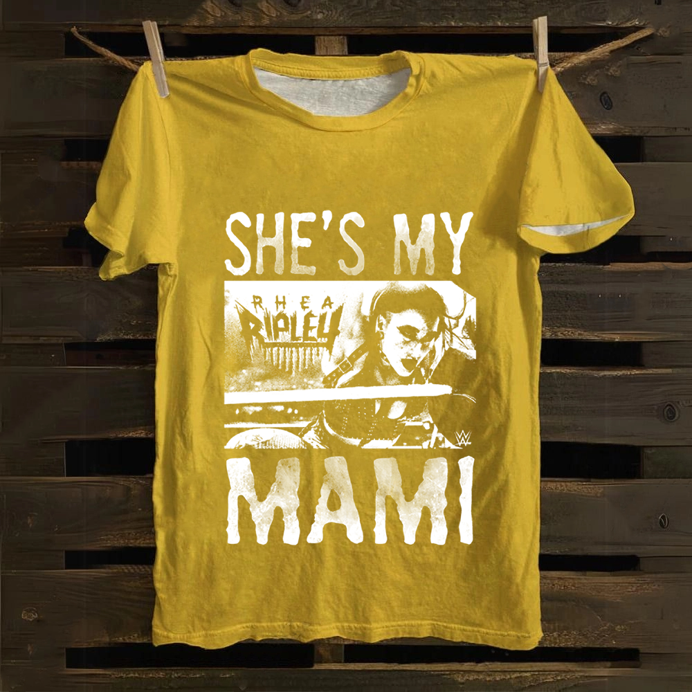 Unisex Vintage WWE Rhea Ripley "she is my mami " Cotton T-Shirt