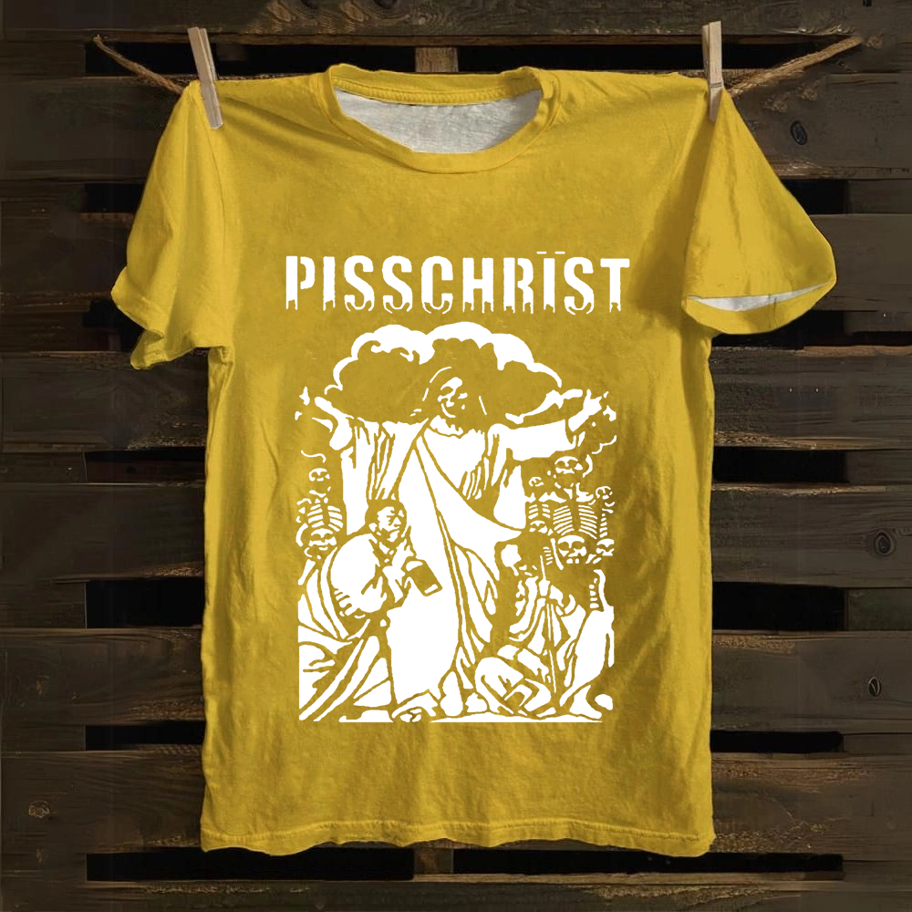 Unisex Vintage Pisschrist Band Cotton T-Shirt