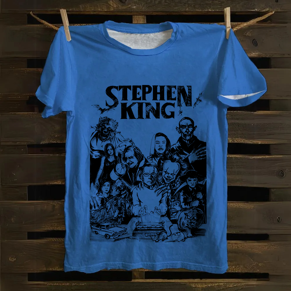 Unisex Casual Stephen King Celebrities PrintedTank Cotton T-Shirt