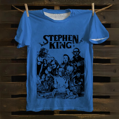 Unisex Casual Stephen King Celebrities PrintedTank Cotton T-Shirt