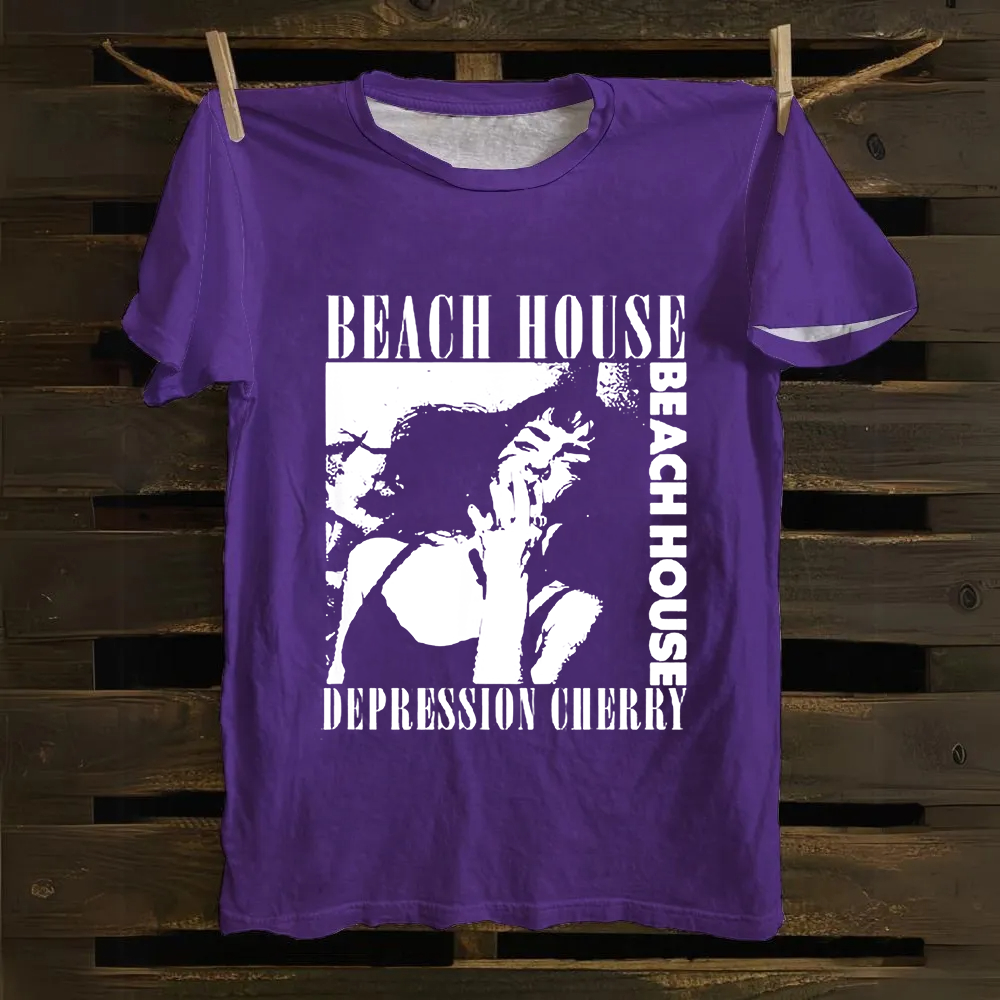 Unisex Vintage Beach House Band Cotton T-Shirt
