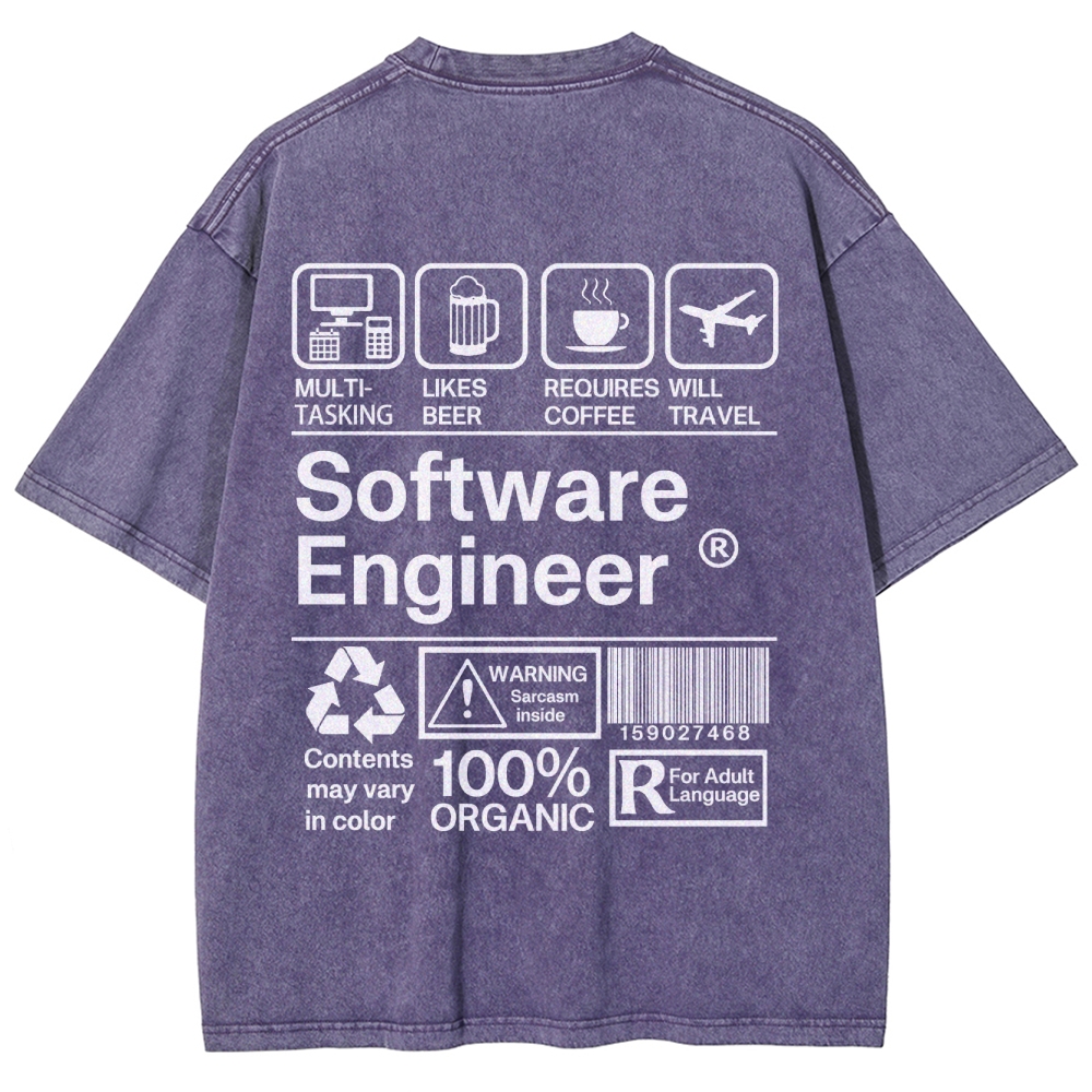 Software Engineer Unisex Fit Washed T-Shirt