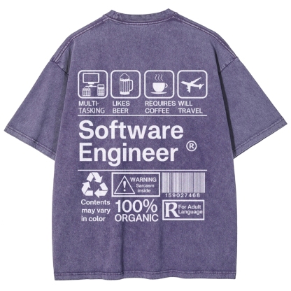 Software Engineer Unisex Fit Washed T-Shirt