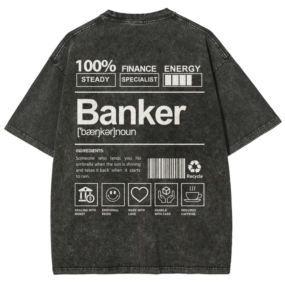 Banker Unisex Fit Washed T-Shirt