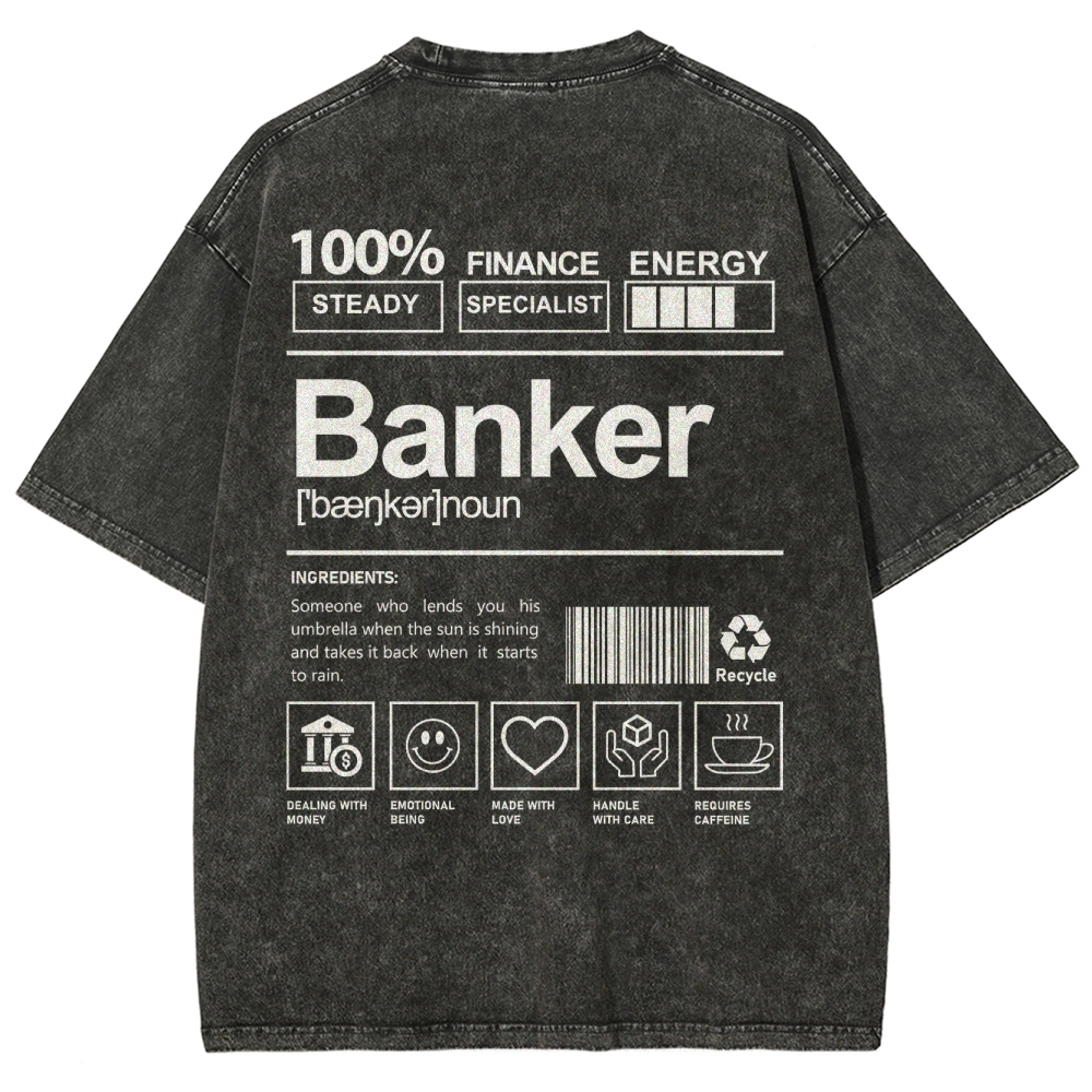 Banker Unisex Fit Washed T-Shirt