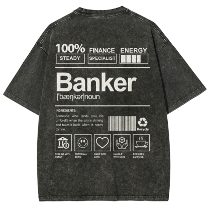 Banker Unisex Fit Washed T-Shirt