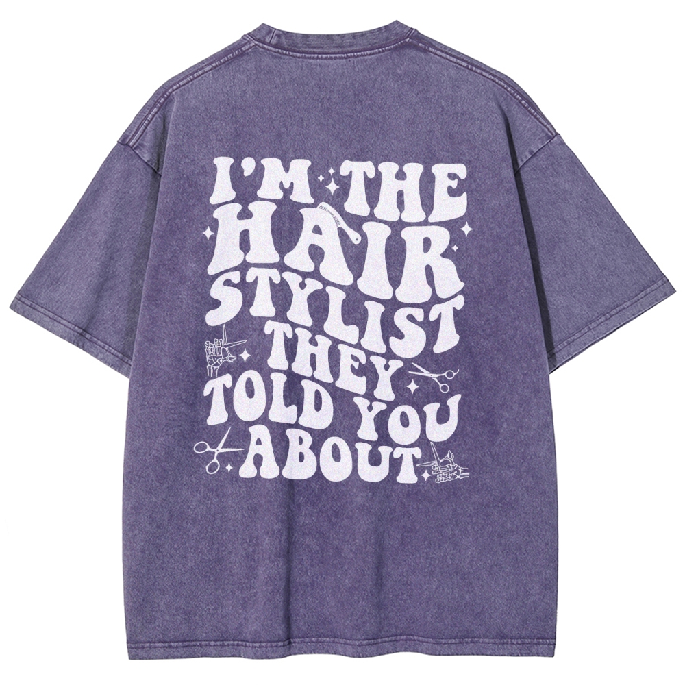 Wearishow Wearishow Hairstylist Unisex Fit Washed T-Shirt 