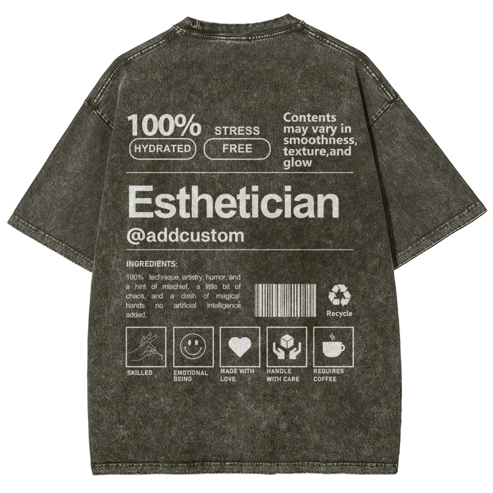 Wearishow Wearishow Esthetician Addcustom Unisex Fit Washed T-Shirt 