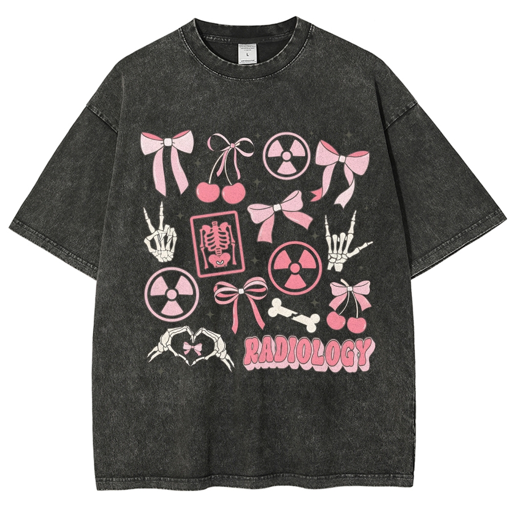Wearishow  Radiology Unisex Fit Washed T-Shirt 