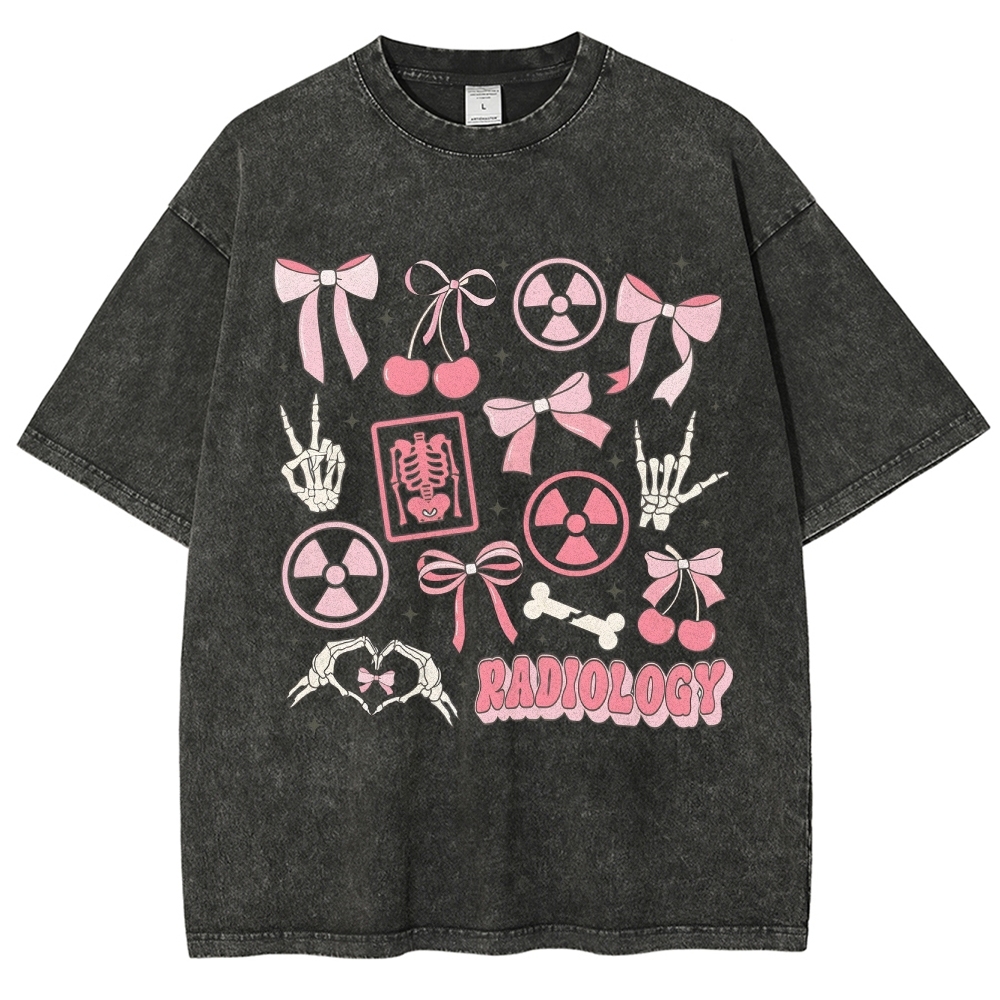 Wearishow  Radiology Unisex Fit Washed T-Shirt 