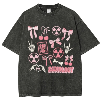 Wearishow  Radiology Unisex Fit Washed T-Shirt 