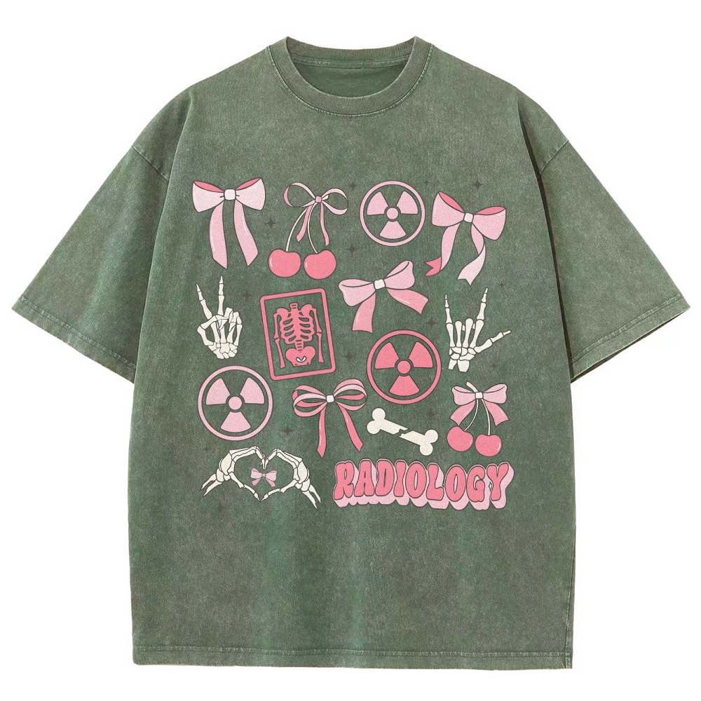 Wearishow  Radiology Unisex Fit Washed T-Shirt 