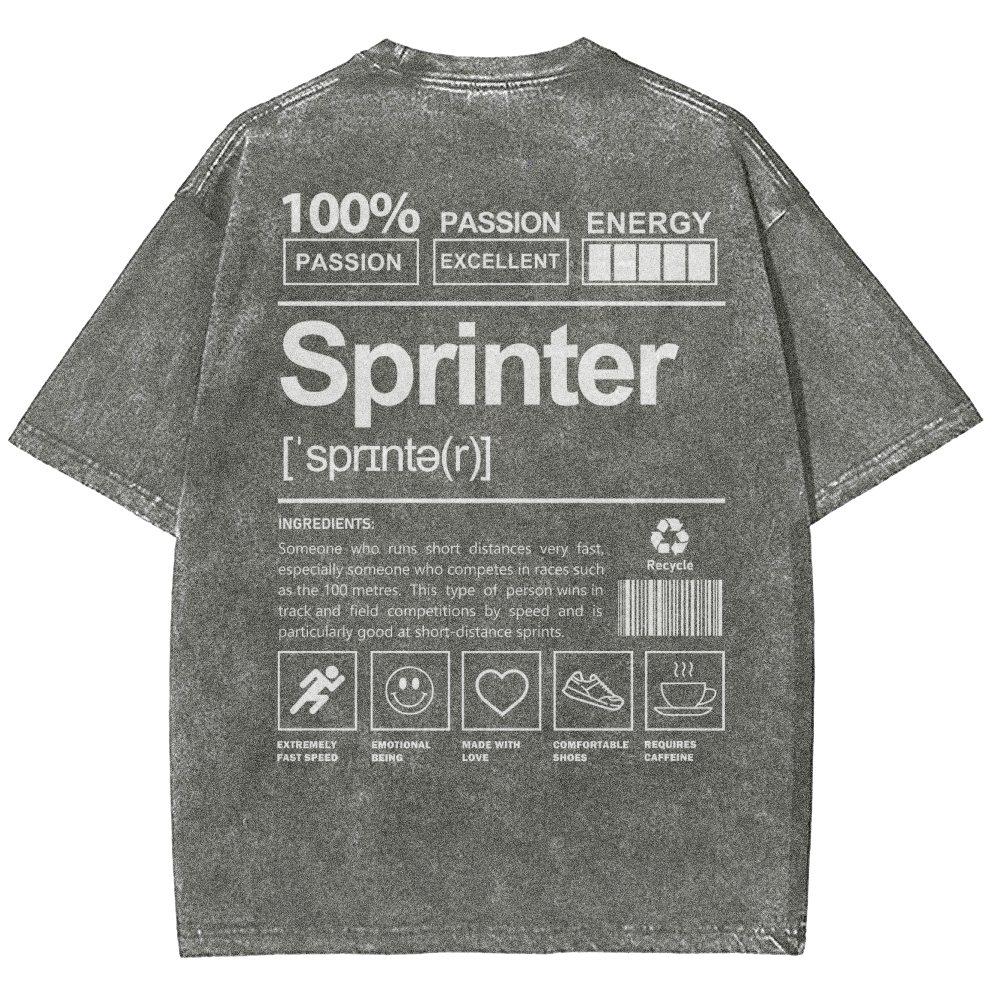Sprinter Unisex Fit Washed T-Shirt