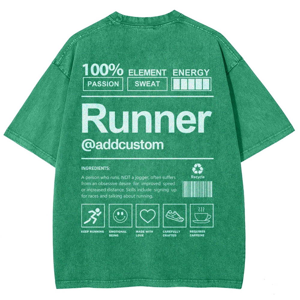 Runner Addcustom Unisex Fit Washed T-Shirt wearishow