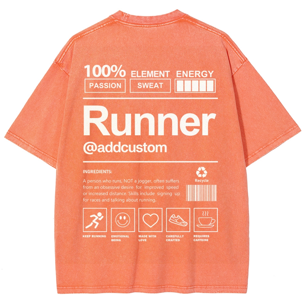 Runner Addcustom Unisex Fit Washed T-Shirt wearishow
