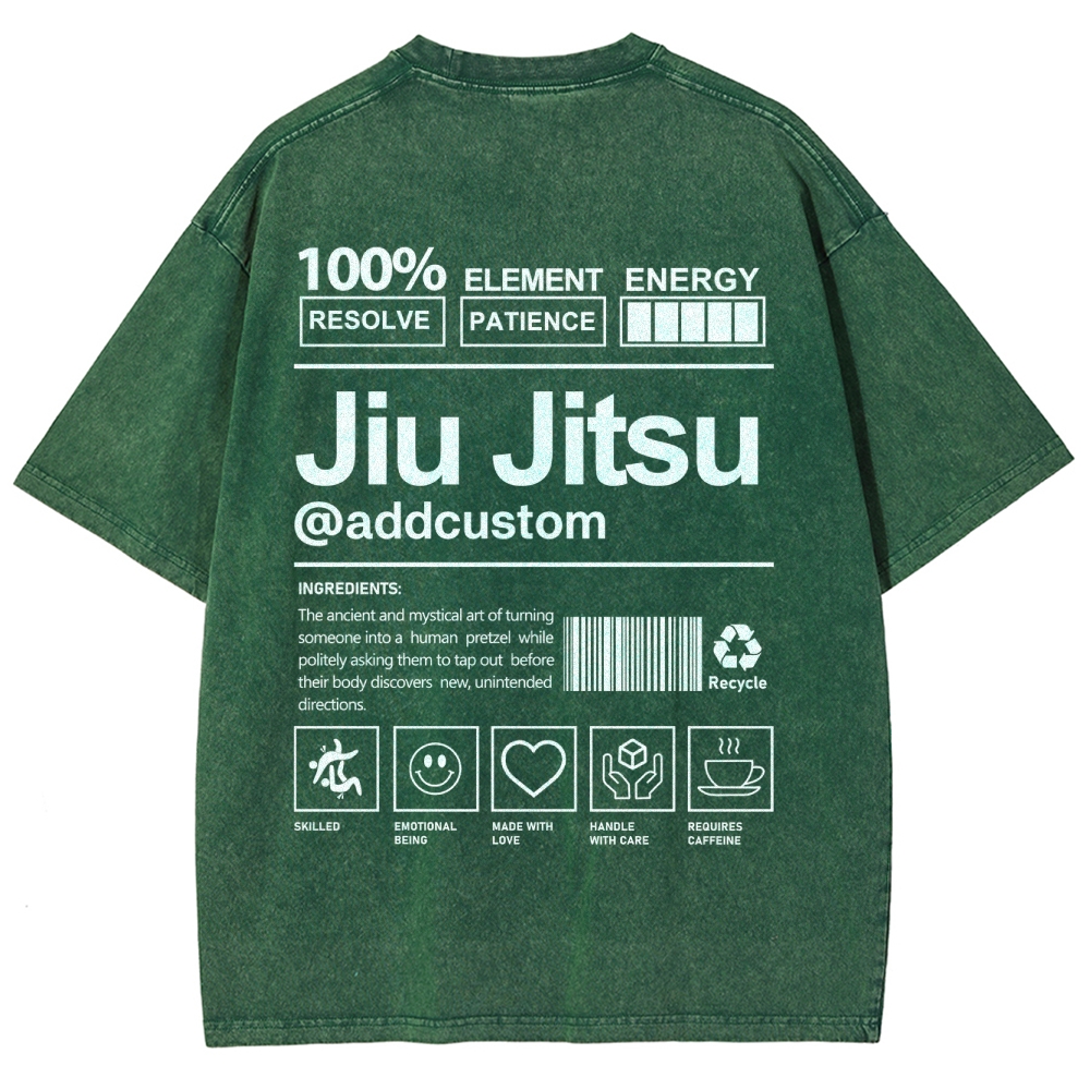 Jiu Jitsu Addcustom Unisex Fit Washed T-Shirt wearishow