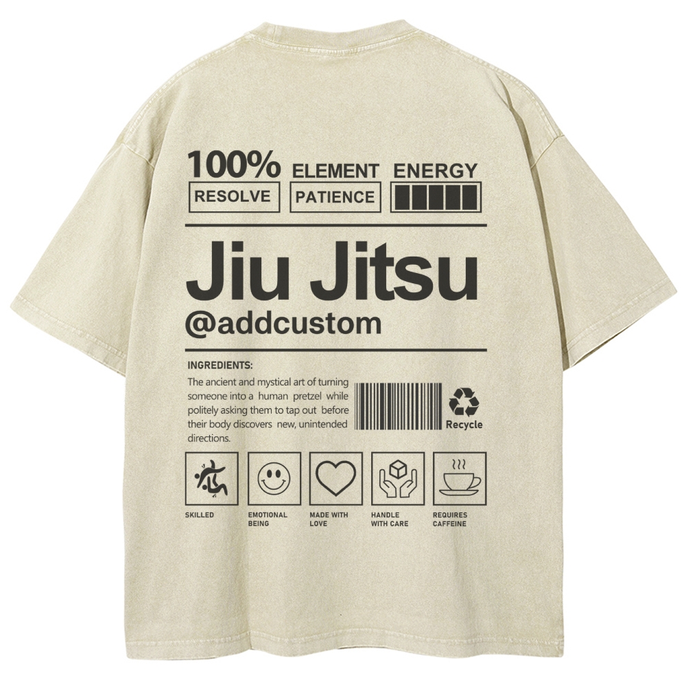 Jiu Jitsu Addcustom Unisex Fit Washed T-Shirt wearishow