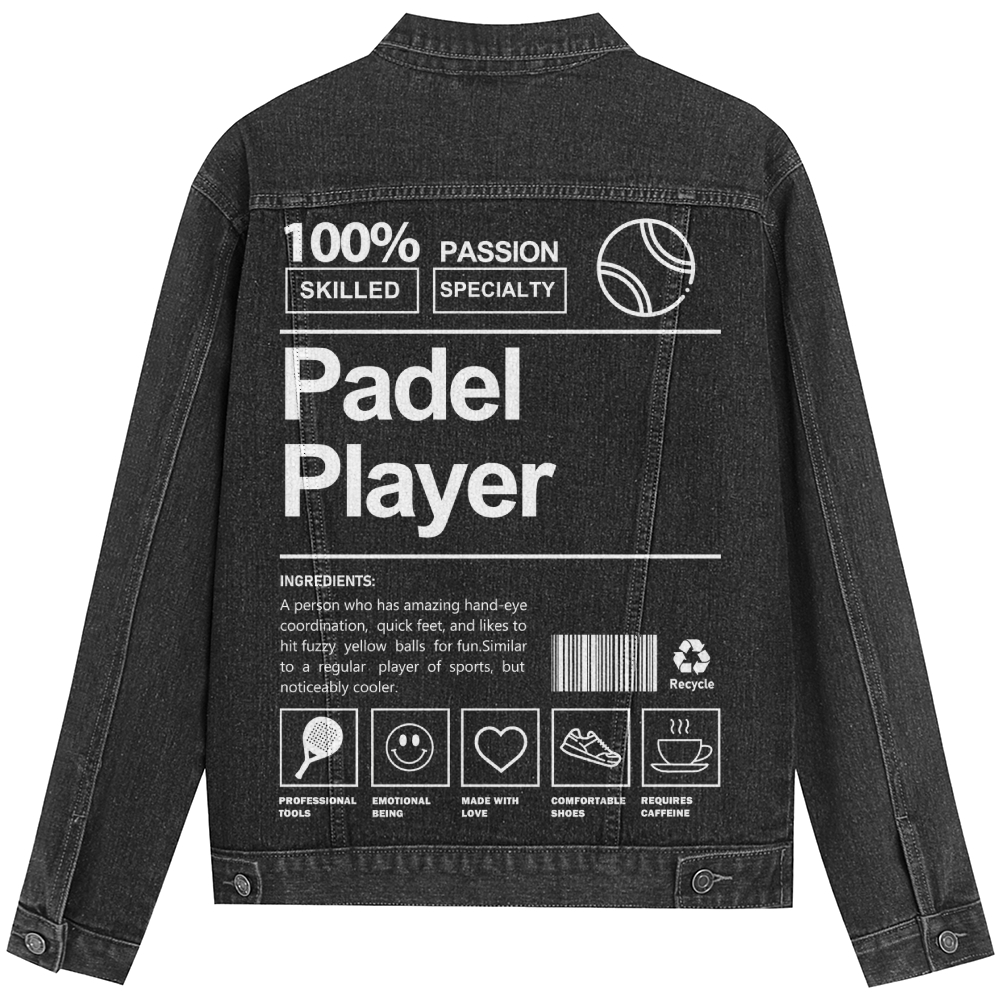 Padel Player Denim Jacket wearishow