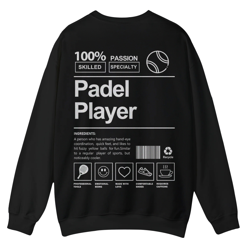 Padel Player Casual Crewneck Sweatshirt wearishow